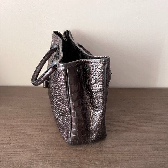 Longchamp Roseau Leather Embossed Crocodile Bag - Picture 3 of 9